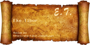 Eke Tibor névjegykártya