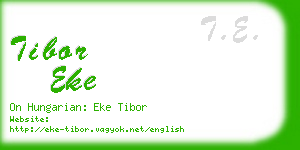 tibor eke business card